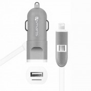 4Smarts MultiCord Car Charger Micro-USB + Lightning white