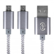 4smarts ForkCord Duo Micro-USB Data Cable - качествен microUSB кабел за мобилни устройства с microUSB вход (сребрист)