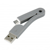 4smarts FoldLink Micro-USB Cable - компактен сгъваем microUSB кабел за мобилни устройства с microUSB вход (сив)