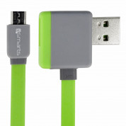 4smarts StackWire Micro-USB Data Cable 1m - компактен microUSB кабел с USB изход за мобилни устройства с microUSB вход (сив-зелен)