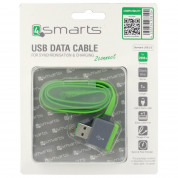 4smarts StackWire Micro-USB Data Cable 1m - компактен microUSB кабел с USB изход за мобилни устройства с microUSB вход (сив-зелен) 1