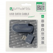 4smarts StackWire Micro-USB Data Cable 1m - компактен microUSB кабел с USB изход за мобилни устройства с microUSB вход (черен-сив) 2