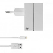 Just Wireless USB AC Charger - захранване за ел. мрежа с USB изход 2.1A и Lightning кабел за iPhone, iPad и устройства с Lightning порт (бял)