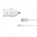 Just Wireless Lightning 2.1A USB Car Charger - зарядно за кола с USB изход и Lightning кабел за iPhone, iPad и устройства с Lightning порт (бял) 1