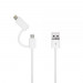 Just Wireless 2in1 Micro USB & Lightning Charge & Sync Cable - кабел за Apple Lightning и устройства с MicroUSB (бял) 1