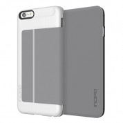 Incipio Highland case - кожен калъф тип портфейл за iPhone 6 Plus, iPhone 6S Plus (сив-бял)