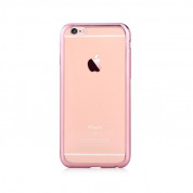Devia Glitter Case - силиконов (TPU) калъф за iPhone 6 Plus, iPhone 6S Plus (розов-прозрачен) 1