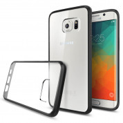 Spigen Ultra Hybrid Case - хибриден кейс с висока степен на защита и покритие за задния панел за Samsung Galaxy S6 Edge Plus (прозрачен-черен) 2