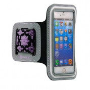 Gaiam Armband Small - спортен калъф за ръката за смартфони с дисплеи от 4.1 до 4.8 инча (черен-лилав) 1