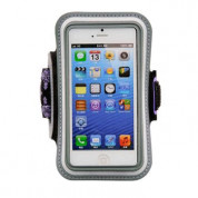 Gaiam Armband Small - спортен калъф за ръката за смартфони с дисплеи от 4.1 до 4.8 инча (черен-лилав) 3