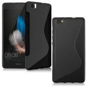 S-Line Cover Case - силиконов (TPU) калъф за Huawei P8 (черен)
