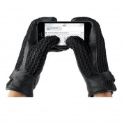Mujjo Leather Crochet Touchscreen Gloves - луксозни  кожени ръкавици за тъч екрани (размер 8.5) 9