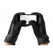 Mujjo Leather Crochet Touchscreen Gloves - луксозни  кожени ръкавици за тъч екрани (размер 8.5) 4