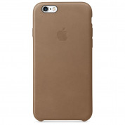Apple iPhone Case - оригинален кожен кейс (естествена кожа) за iPhone 6S, iPhone 6 (тъмнокафяв) 5