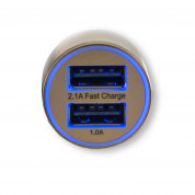 4smarts Hybrid 2.0 In-Car Metal Charger 3.1A - зарядно за кола (3.1 Ампера) с 2 USB изхода за мобилни устройства (черен-златист) 3