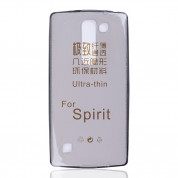 Ultra-Slim Case - тънък силиконов (TPU) калъф (0.3 mm) за LG Spirit (черен-прозрачен)