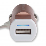 4Smarts MultiCord Car Charger Micro-USB + Lightning (rose gold) 1
