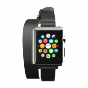 Incipio Reese Double Wrap Watch Band - класическа кожена каишка за Apple Watch 38мм, 40 мм (черен)