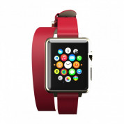 Incipio Reese Double Wrap Watch Band - класическа кожена каишка за Apple Watch 38мм, 40мм (червен)