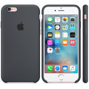 Apple Silicone Case - оригинален силиконов кейс за iPhone 6S, iPhone 6 (тъмносив) 2
