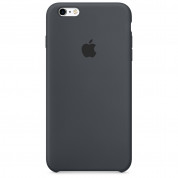 Apple Silicone Case - оригинален силиконов кейс за iPhone 6S, iPhone 6 (тъмносив)