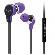 iLuv Cortland Earphones - слушалки с микрофон и управление на звука за iPhone, iPad, iPod и мобилни устройства (лилави)