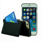 TIPX Ecoly Leather Case - кожен кейс с поставка и джоб за карта за iPhone 6S, iPhone 6 (черен)