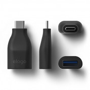 Elago USB-C Male to USB-A 3.0 Female Adapter - USB адаптер за MacBook и устройства с USB-C порт (черен)