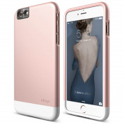 Elago S6 Glide Cam Case - слайдър кейс и защитни покрития за дисплея и задната част за iPhone 6S (розов-бял)