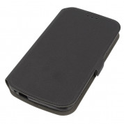 Wallet Flip Case - кожен калъф, тип портфейл и поставка за Huawei Ascend Y600 (черен) 1