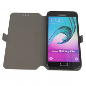 Wallet Flip Case - кожен калъф, тип портфейл и поставка за Samsung Galaxy A7 (2016) (черен) 7