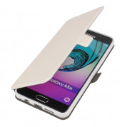 Wallet Flip Case - кожен калъф, тип портфейл и поставка за Samsung Galaxy A7 (2016) (бял) 7