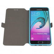 Wallet Flip Case - кожен калъф, тип портфейл и поставка за Samsung Galaxy A7 (2016) (син) 7
