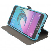 Wallet Flip Case - кожен калъф, тип портфейл и поставка за Samsung Galaxy A7 (2016) (син) 6