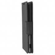 Fancy Diary Case - кожен калъф, тип портфейл и поставка за Sony Xperia M5 (черен) 1