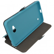 Wallet Flip Case - кожен калъф, тип портфейл и поставка за LG Zero (син) 3