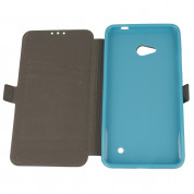 Wallet Flip Case - кожен калъф, тип портфейл и поставка за LG Zero (син) 4