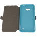 Wallet Flip Case - кожен калъф, тип портфейл и поставка за LG Zero (син) 5