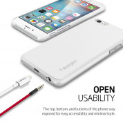 Spigen Thin Fit Case - качествен ултратънък матиран кейс за iPhone 6S (бял) 4