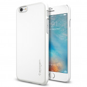 Spigen Thin Fit Case - качествен ултратънък матиран кейс за iPhone 6S (бял)