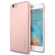 Spigen Thin Fit Case - качествен ултратънък матиран кейс за iPhone 6S (розово злато)