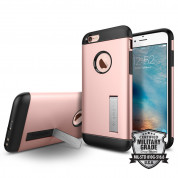 Spigen Slim Armor Case - хибриден кейс с поставка и най-висока степен на защита за iPhone 6, iPhone 6S (розово злато)
