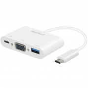 Macally USB-C to VGA Multiport Adapter - USB-C адаптер за с VGA, USB-C и USB-A 3.0 портове за MacBook и компютри с USB-C порт