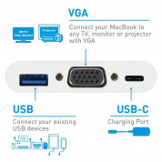 Macally USB-C to VGA Multiport Adapter - USB-C адаптер за с VGA, USB-C и USB-A 3.0 портове за MacBook и компютри с USB-C порт 5