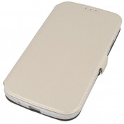 Wallet Flip Case - кожен калъф, тип портфейл и поставка за Samsung Galaxy Xcover 3 (бял)