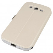 Wallet Flip Case - кожен калъф, тип портфейл и поставка за Samsung Galaxy Xcover 3 (бял) 1