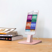TwelveSouth HiRise Deluxe - алуминиева повдигаща поставка с Lightning и microUSB кабели за iPhone, iPad и устройства с microUSB (розово злато) 2