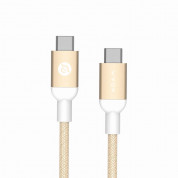 Adam Elements CaSa B200 USB-C to USB-C Cable - USB кабел за MacBook и устройства с USB-C порт (200 cm) (златист)