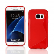 S-Line Cover Case - силиконов (TPU) калъф за Samsung Galaxy S7 (червен)