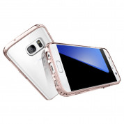 Spigen Ultra Hybrid Case - хибриден кейс с висока степен на защита за Samsung Galaxy S7 (прозрачен-розово злато) 7